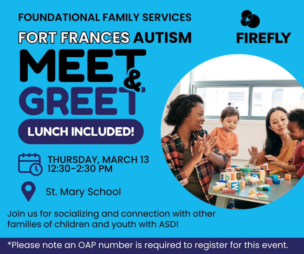 An event poster has all the information from the post as well as an image of two Moms laughing together while their children play with playdough beside them.