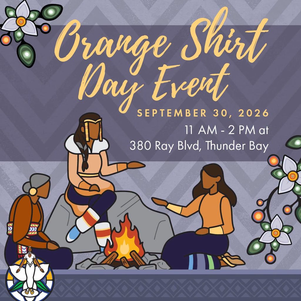 Join the Ontario Native Women's Association on September 30th to support Truth and Reconciliation Day (Orange Shirt Day). ONWA is hosting a sacred fire to honor all survivors, family members, and friends. The event will include Cedar Tea, Bannock, drumming, and land games.
This is a family-friendly gathering with a special focus on honouring our children and youth. There will be activities and games for children throughout the day, creating space for healing, joy, and community togetherness. Lunch provided.